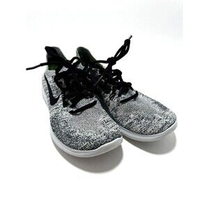 Nike Free RN Flyknit 2017 Women's Size 7 Running Shoes Oreo Black White
